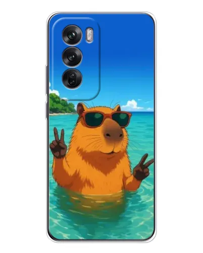Чехол для OPPO Reno 12 с картинкой «Морская капибара» Чехол для OPPO Reno 12 с картинкой «Морская капибара»