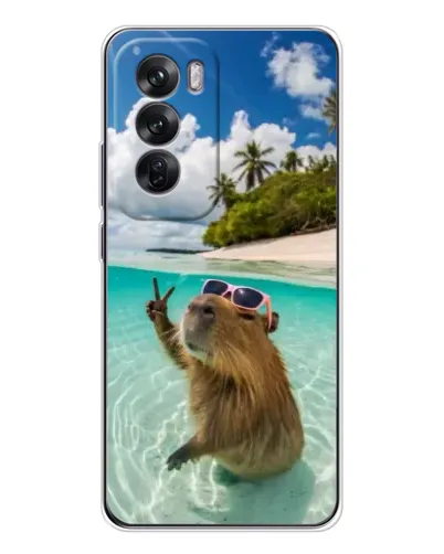 Чехол для OPPO Reno 12 с картинкой «Капибара на море» Чехол для OPPO Reno 12 с картинкой «Капибара на море»