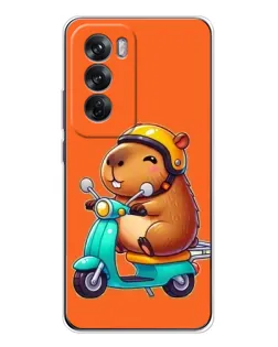 Чехол для OPPO Reno 12 с картинкой «Капибара на скутере» Чехол для OPPO Reno 12 с картинкой «Капибара на скутере»
