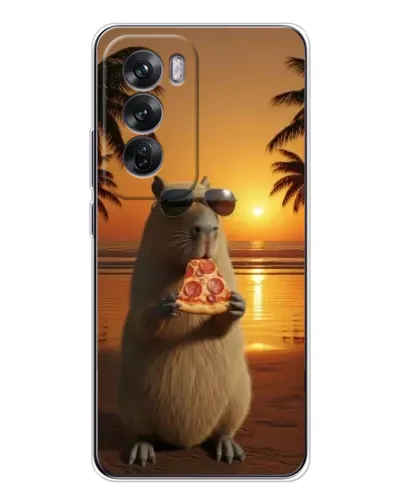 Чехол для OPPO Reno 12 с картинкой «Капибара с пиццей» Чехол для OPPO Reno 12 с картинкой «Капибара с пиццей»