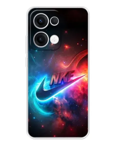 Чехол для OPPO Reno 13 5G с картинкой «Огненный логотип Nike»