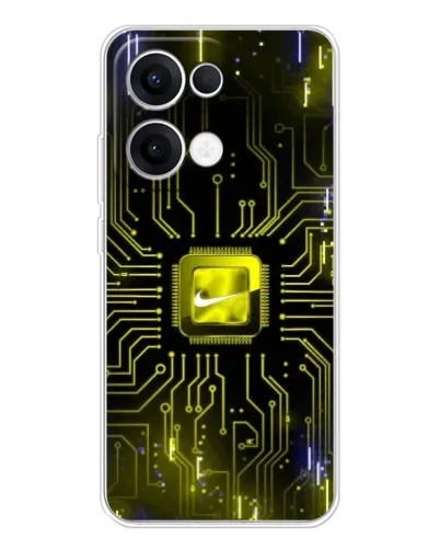 Чехол для OPPO Reno 13 5G с картинкой «Nike — золотая искра»