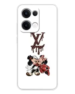 Чехол для OPPO Reno 13 5G с картинкой «LV и Микки Маус»