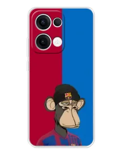 Чехол для OPPO Reno 13 5G с картинкой «Bored Ape — фанат Барсы» Чехол для OPPO Reno 13 5G с картинкой «Bored Ape — фанат Барсы»