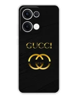 Чехол для OPPO Reno 13 5G с картинкой «Золотой логотип Gucci»