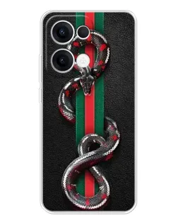 Чехол для OPPO Reno 13 5G с картинкой «Gucci — змея на полосе»