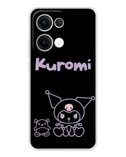 Чехол для OPPO Reno 13 5G с картинкой «Kuromi — черный минимализм»