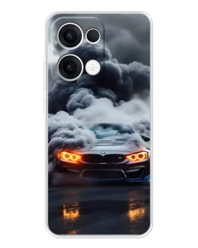 Чехол для OPPO Reno 13 5G с картинкой «BMW в дыму»