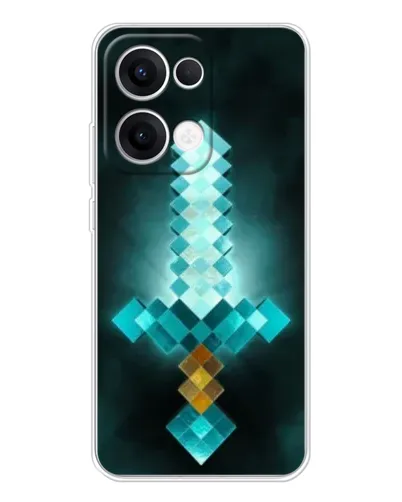 Чехол для OPPO Reno 13 5G с картинкой «Алмазный меч неон»