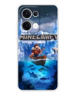 Чехол для OPPO Reno 13 5G с картинкой «Minecraft ледяной мир»