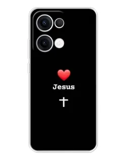 Чехол для OPPO Reno 13 5G с картинкой «Сердце - Jesus» Чехол для OPPO Reno 13 5G с картинкой «Сердце - Jesus»