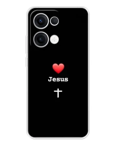 Чехол для OPPO Reno 13 5G с картинкой «Сердце - Jesus»