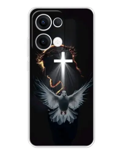 Чехол для OPPO Reno 13 5G с картинкой «Голубь и Свет»
