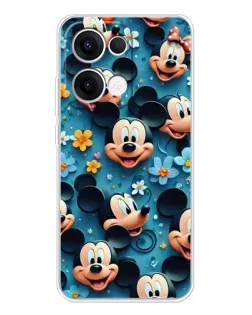 Чехол для OPPO Reno 13 5G с картинкой «Паттерн Микки и Минни»