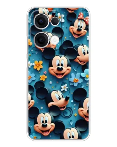 Чехол для OPPO Reno 13 5G с картинкой «Паттерн Микки и Минни»