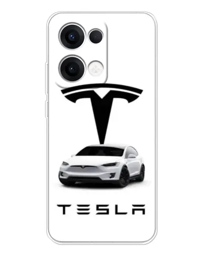 Чехол для OPPO Reno 13 5G с картинкой «Tesla White Style» Чехол для OPPO Reno 13 5G с картинкой «Tesla White Style»
