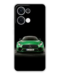 Чехол для OPPO Reno 13 5G с картинкой «Mercedes — неоновый лого»