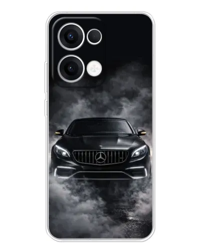 Чехол для OPPO Reno 13 5G с картинкой «Mercedes в дыму»