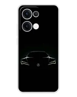 Чехол для OPPO Reno 13 5G с картинкой «Mercedes — силуэт авто» Чехол для OPPO Reno 13 5G с картинкой «Mercedes — силуэт авто»