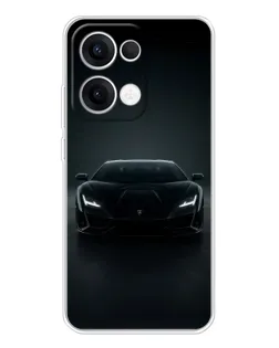 Чехол для OPPO Reno 13 5G с картинкой «Черный Lamborghini Aventador»