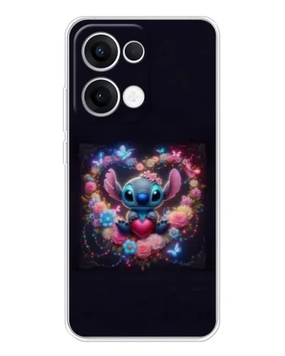 Чохол для OPPO Reno 13 5G з картинкою «Stitch у квітах»