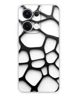 Чехол для OPPO Reno 13 5G с картинкой «Белая объемная сетка» Чехол для OPPO Reno 13 5G с картинкой «Белая объемная сетка»