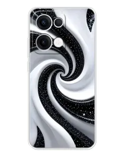 Чехол для OPPO Reno 13 5G с картинкой «Черно-белая спираль» Чехол для OPPO Reno 13 5G с картинкой «Черно-белая спираль»