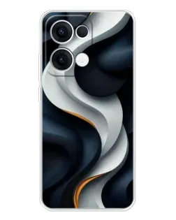 Чехол для OPPO Reno 13 5G с картинкой «Объемные черно-белые ленты» Чехол для OPPO Reno 13 5G с картинкой «Объемные черно-белые ленты»