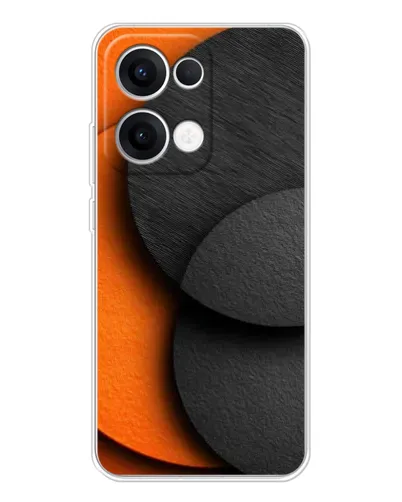 Чехол для OPPO Reno 13 5G с картинкой «Геометрия оранжевых кругов»