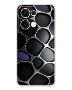 Чехол для OPPO Reno 13 5G с картинкой «Объемная темная решетка»