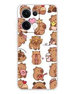 Чехол для OPPO Reno 13 5G с картинкой «Стикерпак с капибарами»