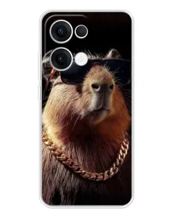 Чехол для OPPO Reno 13 5G с картинкой «Капибара золотая цепь»