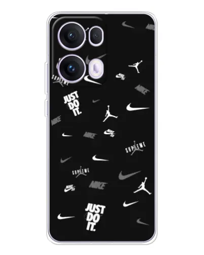 Чехол для OPPO Reno 13 Pro 5G с картинкой «Nike Black Pattern»