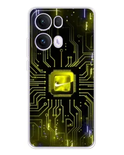 Чехол для OPPO Reno 13 Pro 5G с картинкой «Nike — золотая искра» Чехол для OPPO Reno 13 Pro 5G с картинкой «Nike — золотая искра»