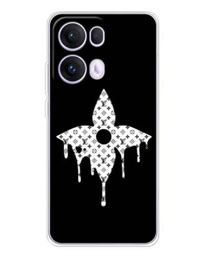 Чехол для OPPO Reno 13 Pro 5G с картинкой «Цветочная монограмма»