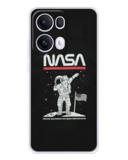 Чехол для OPPO Reno 13 Pro 5G с картинкой «NASA — шагаем по Луне» Чехол для OPPO Reno 13 Pro 5G с картинкой «NASA — шагаем по Луне»