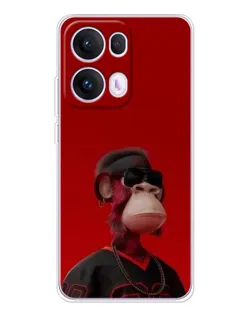 Чехол для OPPO Reno 13 Pro 5G с картинкой «Bored Ape в красном»