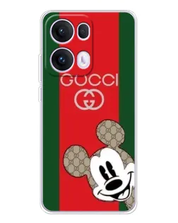 Чехол для OPPO Reno 13 Pro 5G с картинкой «Gucci — полосы и Микки» Чехол для OPPO Reno 13 Pro 5G с картинкой «Gucci — полосы и Микки»