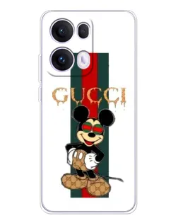 Чехол для OPPO Reno 13 Pro 5G с картинкой «Микки Маус Gucci — полосы» Чехол для OPPO Reno 13 Pro 5G с картинкой «Микки Маус Gucci — полосы»