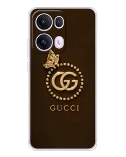 Чехол для OPPO Reno 13 Pro 5G с картинкой «Gucci — золотая бабочка» Чехол для OPPO Reno 13 Pro 5G с картинкой «Gucci — золотая бабочка»