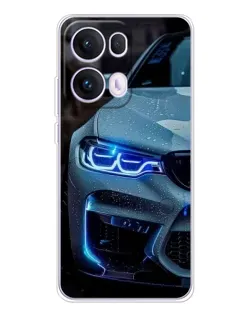 Чехол для OPPO Reno 13 Pro 5G с картинкой «Взгляд BMW с синими фарами» Чехол для OPPO Reno 13 Pro 5G с картинкой «Взгляд BMW с синими фарами»