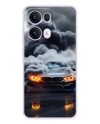 Чехол для OPPO Reno 13 Pro 5G с картинкой «BMW в дыму»