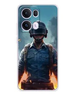 Чехол для OPPO Reno 13 Pro 5G с картинкой «PUBG — реалистичный герой»