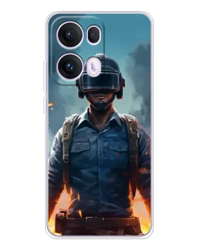 Чехол для OPPO Reno 13 Pro 5G с картинкой «PUBG — реалистичный герой»