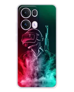 Чехол для OPPO Reno 13 Pro 5G с картинкой «PUBG — огненный воин»