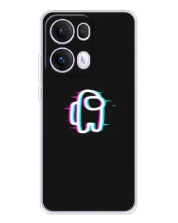 Чехол для OPPO Reno 13 Pro 5G с картинкой «Among Us неон»