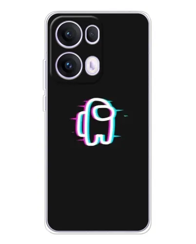 Чехол для OPPO Reno 13 Pro 5G с картинкой «Among Us неон»
