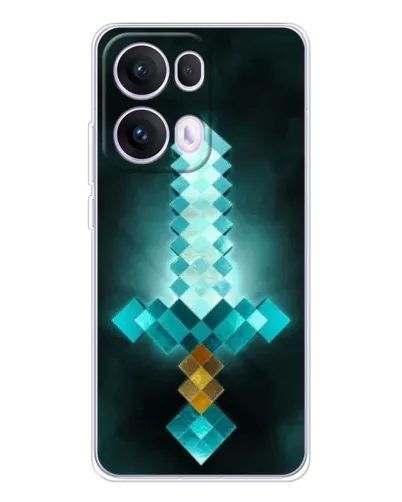 Чехол для OPPO Reno 13 Pro 5G с картинкой «Алмазный меч неон»
