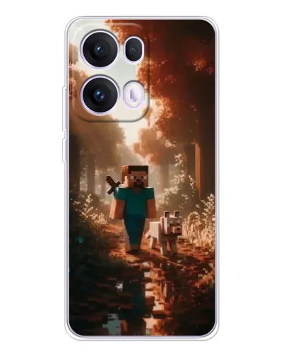 Чехол для OPPO Reno 13 Pro 5G с картинкой «Стив в лесу»