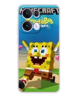 Чохол для OPPO Reno 13 Pro 5G з картинкою «Губка Боб Minecraft»